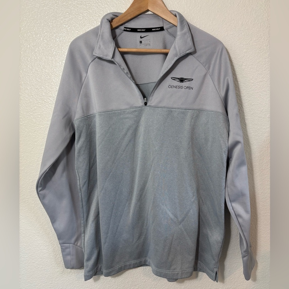 Nike Gold Men’s Gray Pullover 1/4 Zip Genesis Open Size Large | athletic apparel